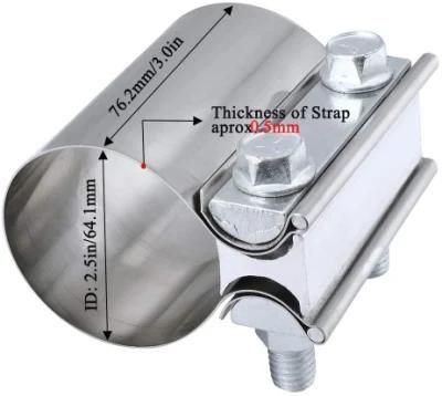 2.5 Inch Stainless Steel Exhaust Butt Joint Band Clamp