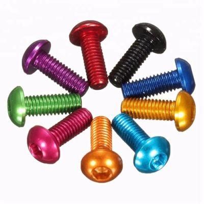 M3 M4 M5 M6 M8 ISO 7380 Colorful Hexagon Socket Button Head Anodized Aluminum Screw