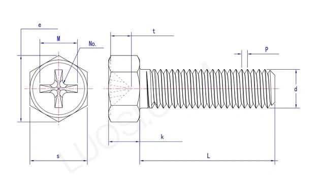 8.8 Grade Cross Recessed Hexagon Head Cap Screws
