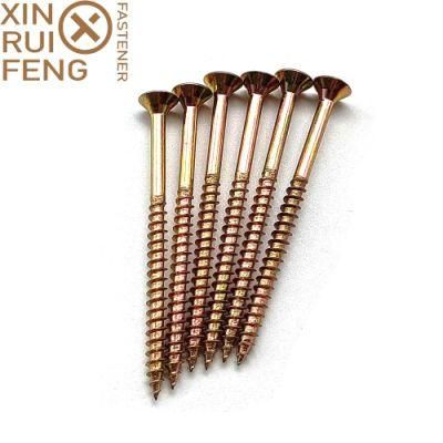 Half Thread Yellow Zinc Plated Chipboard Screw for Wood China Wholesale