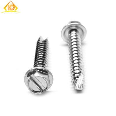 DIN7504L Stainless Steel Slot Hex Wafer Head Drilling Screw