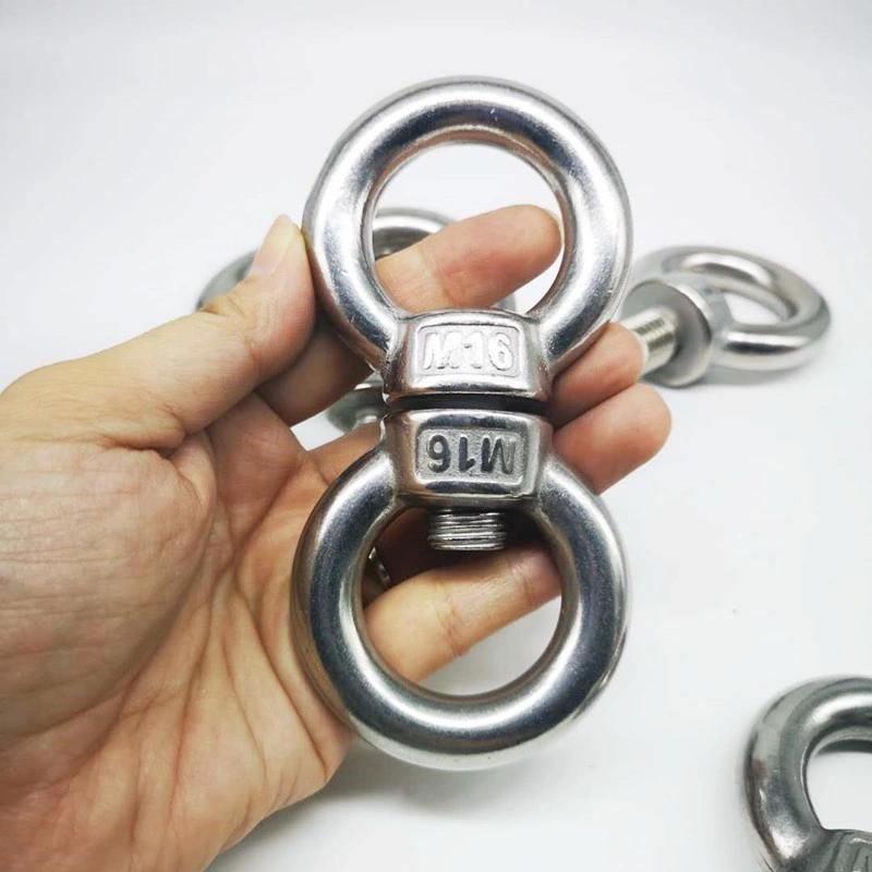 China Wholesale Fastener DIN444 Galvanized Long Hook Forged Lifting Round Ring M2 M4 M12 Stainless Steel Screw Eye Bolt