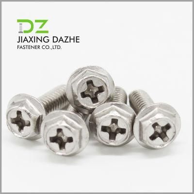Stainless Steel Cross Recessed Hexagon Washer Head Machine Screws
