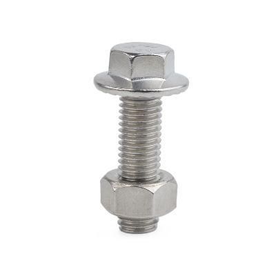 Customized Serrated Titanium Hexagon Flange Bolt M6 M10 M12 Stainless Steel Hex Flange Bolt