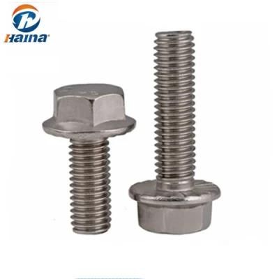 Ss304 A2-70 Stainelss Steel Hexagol Head Flange Bolts DIN6921