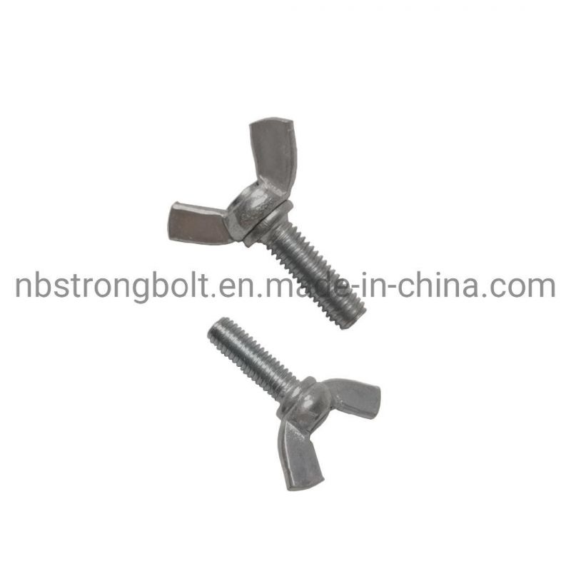 DIN316 Wing Screw with White Zinc Plated Cr3+ Carbon Steel / Stainless Steel