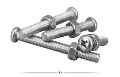 Pan Head Machine Thread Screw with Nut 304 Stainless Steel Cross Round Head Screw Nut Two Combination