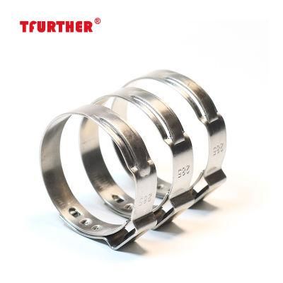 Single Ear Stainless Steel 201 304 316 5mm 7mm Band Width Stepless Car Hydraulic Air Hose Clamp