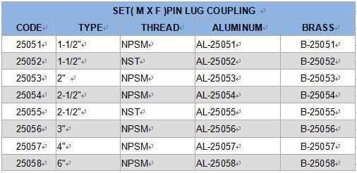 Set Pin Lug Hose Coupling Suction Hose Fittings Aluminum Material