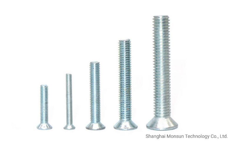 DIN965 Blue Zinc Countersunk Head Machine Thread Flat Head Cross Machine Screws 2