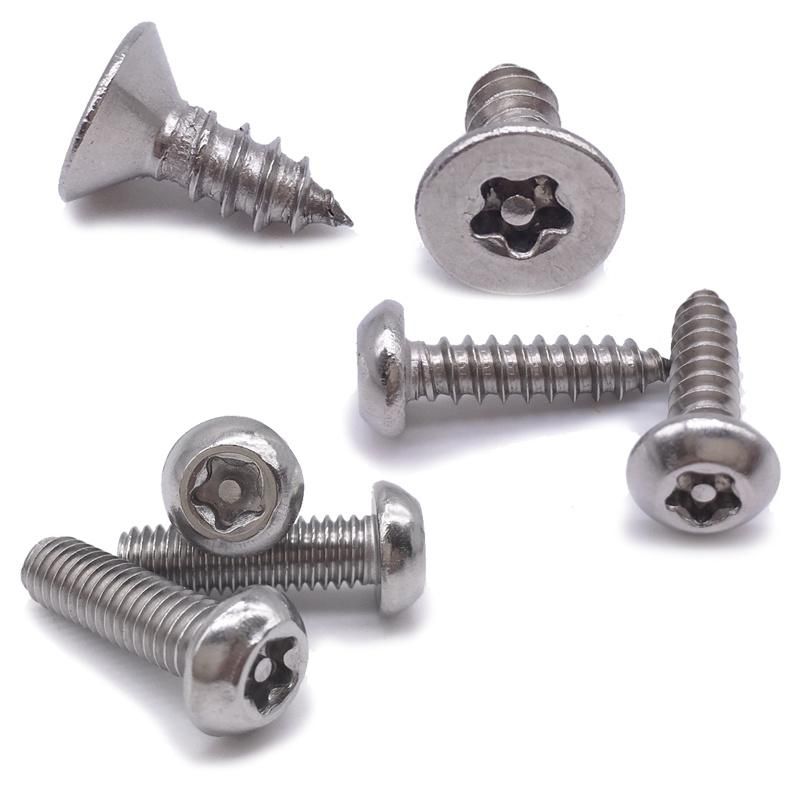 Countersunk Flat Head Torx Socket Security Screw Bolt with Pin Anti Vandal Anti Theft Machine Screw Stainless Steel