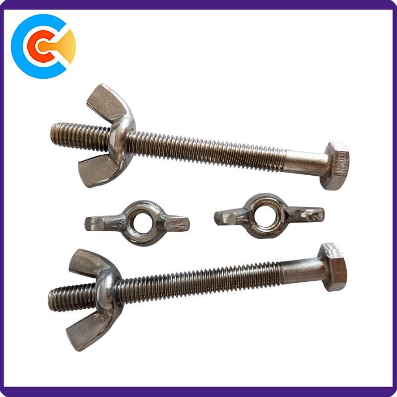 Steel M4 Wing Nut Hex Head Bolt