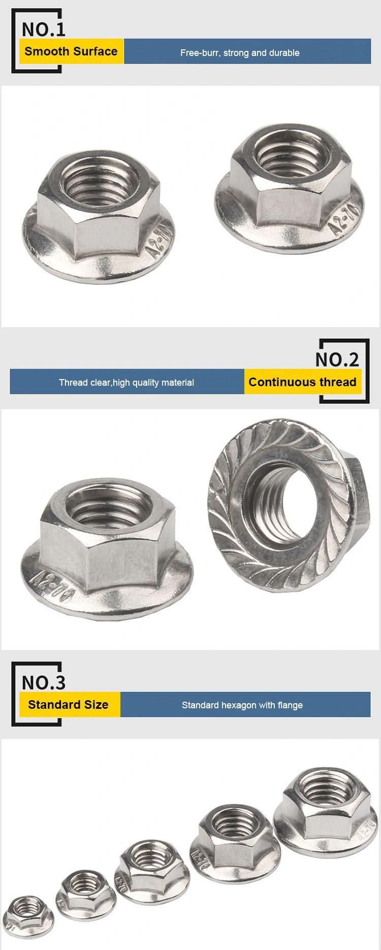 Hex Flange Nut A2-70 Collar Nuts Hexagon Nuts