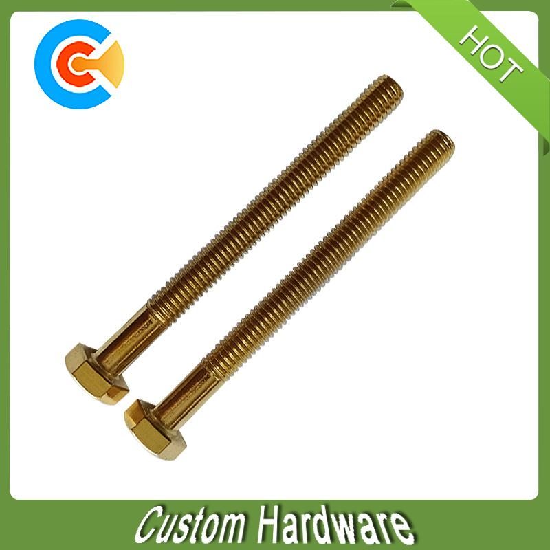 Gold Cross Recessed Hexagon Head Half Thread Screw