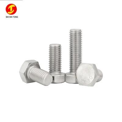 SUS304 Stainless Steel Hexagon Head Screw DIN933 Hex Machine Bolts M5 M6 M8 M10