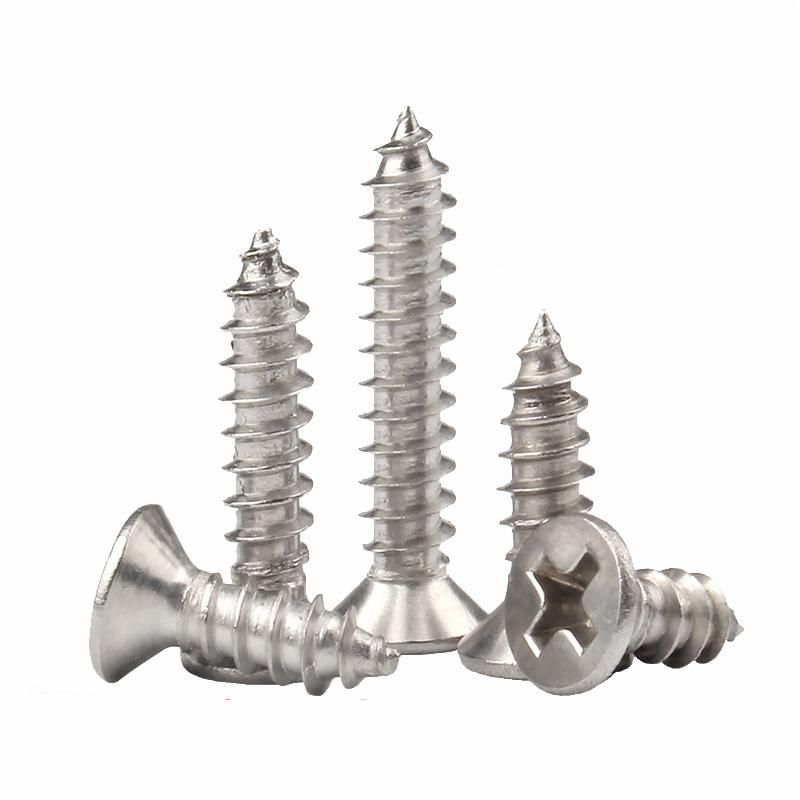 Economical Custom Design Stainless Steel Carbon Steel Fasteners Self Tapping Screws Countersunk Flat Head Threading Screws with Cross Recessed M3 Self-Tapping