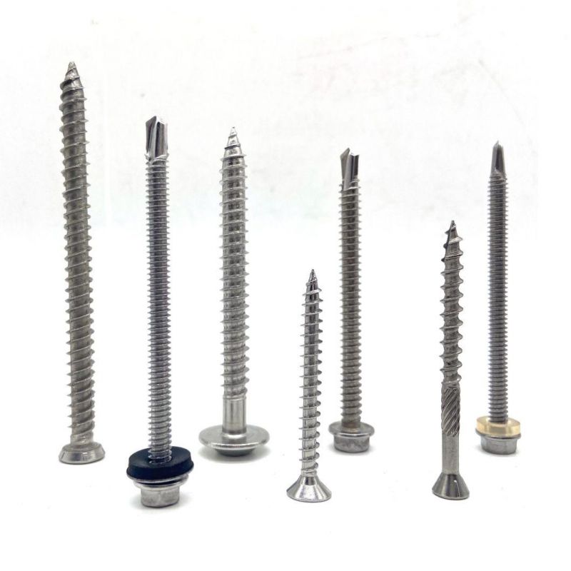 China Manufacturer Carbon Steel Zinc Plated Sandwich Panel Screw with Hex Flange Head