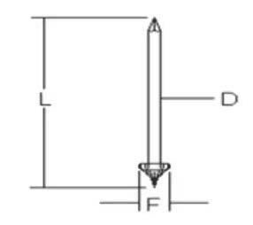 3mm Steel Insulation Pin Coated with Copper for Marine Bulkhead