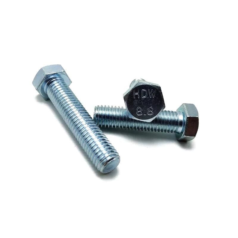 Yellow 8.8 Grade Hex Bolt and Nut Full Thread Bolts Galvanized Bolt