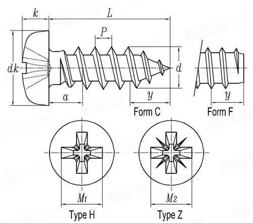 A2-70 M4 X 50 Good Quality Staineless Steel Fasteners Cross Recess Pan Head Tapping Screw DIN7981 Made in China