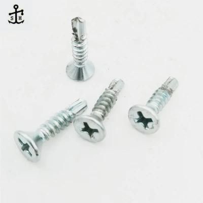 Zinc Coating Cross Recessed Flat Head Fibreboard Self-Drilling Tapping Screws Made in China