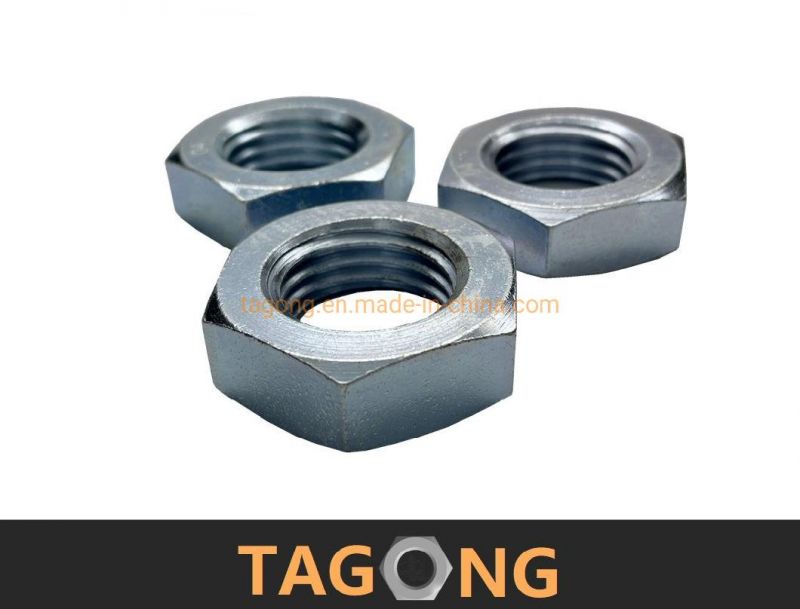 Zinc Plated Class4 Hexagon Nuts M45 DIN439 Thin Nuts