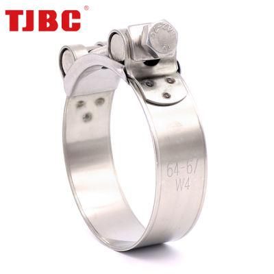 162-174mm Galvanized Iron Heavy Duty Tube Clamp, T-Bolt Hose Clamp with Single Bolt, Ear Clamp Pipe Clamp Hose Clamp Clips