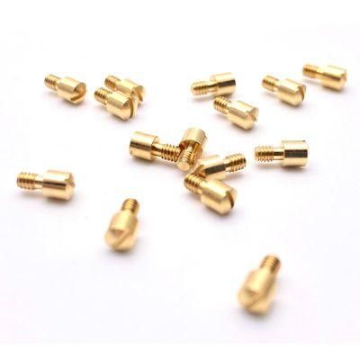Mini Precision Turning Cylinder Head Slotted CNC Machined Brass Screws
