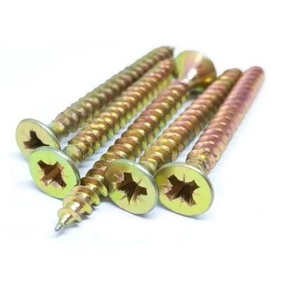 High Quality Pozi Drive Chipboard Screw Flat Csk Head Yellow Zinc Plated