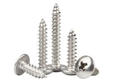 304 Stainless Steel Cross Large Flat Head Self Tapping Screw Round Head / Umbrella Head / Mushroom Wood Screw M3m4m6