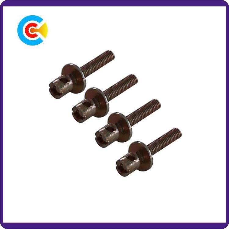 DIN/ANSI/BS/JIS Carbon-Steel/Stainless-Steel 4.8/8.8/10.9 Pad Combination Screw for Railway Building