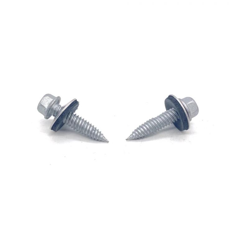 SS304 Stainless Steel 316 Hex Washer Flange Self Tapping Bi-Metal Screws with EPDM Washer