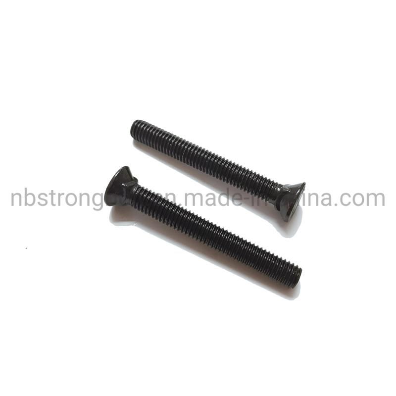 Flat Countersunk Square Neck Bolt with Black