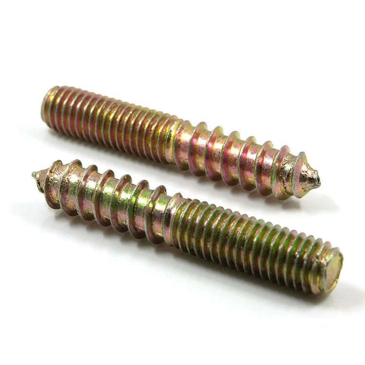 Yellow Zinc Double Head Hanger Bolts