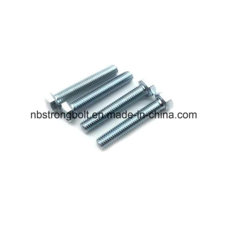 DIN933 Hex Bolt Cl. 4.8 with White Zinc Plated Cr3+ M16X50