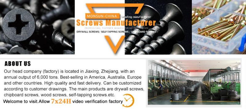 Carbon Steel Zinc Plated High Quality Pozidriv Drive Self-Tapping Chipboard Screw/Wood Screws Made in China
