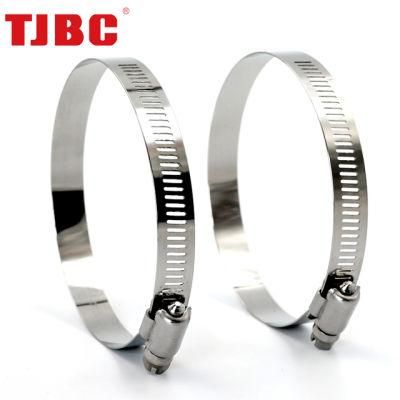 Adjustable W4 Stainless Steel Worm Drive American Type Gas Hose Clamp Oil Hose Clip Water Pipe Clamp, 50-76mm