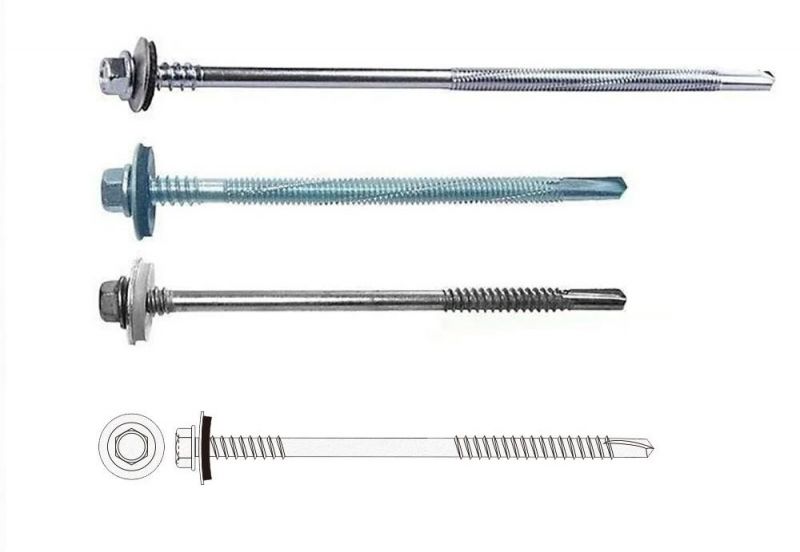 Hex Head with Washer Double Thread Sandwich Panel Screw Self Drilling Roofing Screws