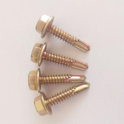 Yellow Zinc Hex Head Self Drilling Screw