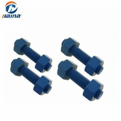 Blue PTFE Stud Bolt ASTM A320 B8 10.9 High Strength Threaded Rod