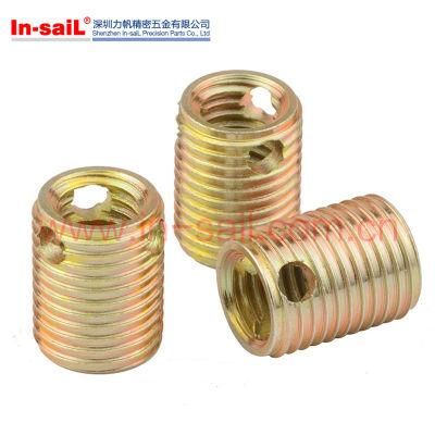 Self Cutting Threaded Inserts Zinc Plated Yellow