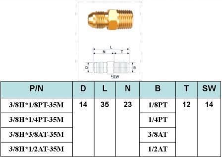 Brass Half Union 3/4′′ NPT Thread Grease Male Connection Nipple