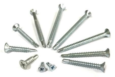3.5X45mm Self Drilling Drywall Screw Philips Bugle Head with Cross Recess Steel C1022 White Zinc Plated Single Thread Drywall Screws