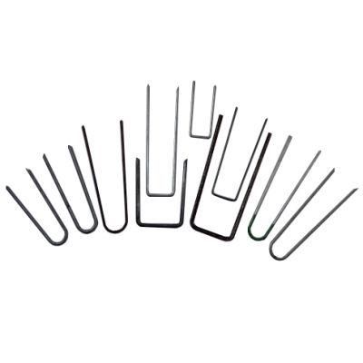 Wholesale Customized U-Shaped Garden Stakes for Yard Lawn Fence 6&quot; 11 Gauge Landscape Staples Galvanized Garden Pins