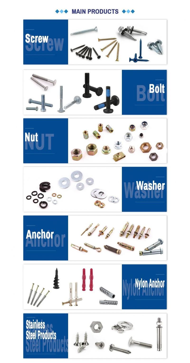 Carbon Steel Hexagon Head Weifeng Box+Carton+Pallet Furniture Hardware Machine Screw