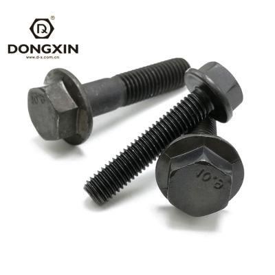 Black Carbon Steel Hexagonal Flange DIN6921 Grade 10.9 Hex Flange Bolt