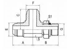 Hydraulic Jic Male 74 Deg and SAE Male O-Ring Run Tee Adapter, Hydraulic Fitting, Hose End, Hose Nipple