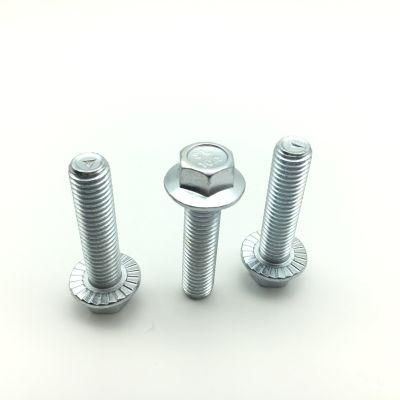 Serration Hex Screw Flange Bolt White Zp Cl10.9