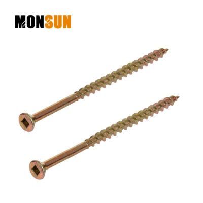 Steel Square-Drive Flat Head Wood Screws for Softwood and Hardwood