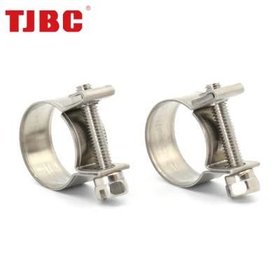 9mm Bandwidth Blue-White Zinc Plated Galvanized Iron Mini Hose Clamp, 24-26mm
